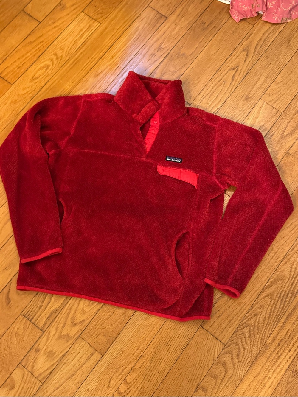 Patagonia Womens Red Los Gatos Snap T Fleece Pullover M Outdoor Hiking Cozy